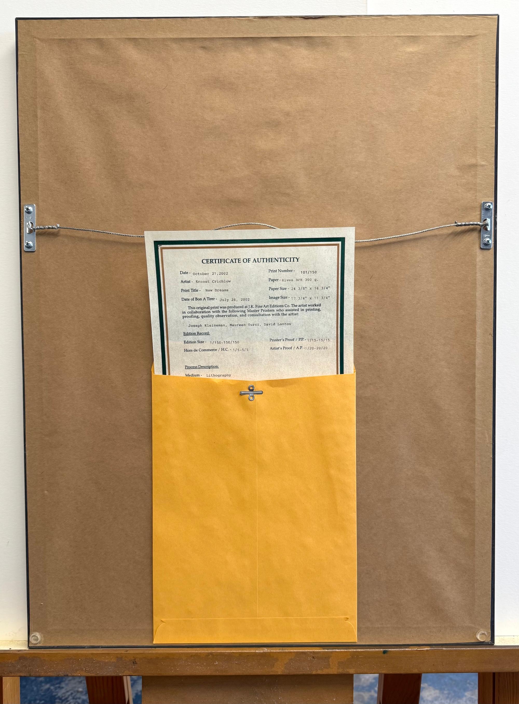 NEW DREAMS Litografia firmata, ritratto di giovane ragazza nera, storia nera in vendita 3