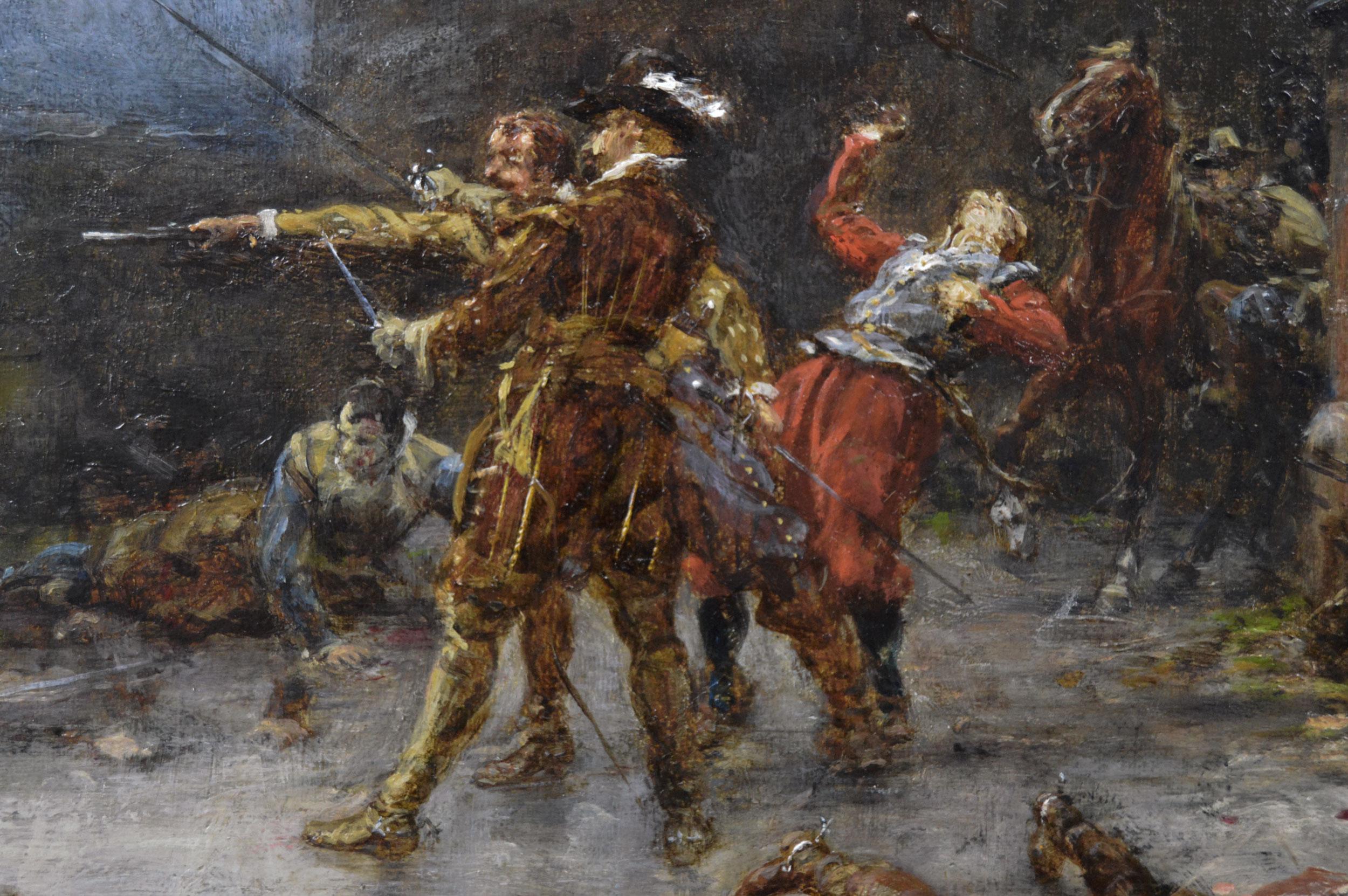 Peinture à l'huile de genre historique du 19e siècle représentant les conspirateurs du complot de la poudre à canon - Marron Landscape Painting par Ernest Crofts