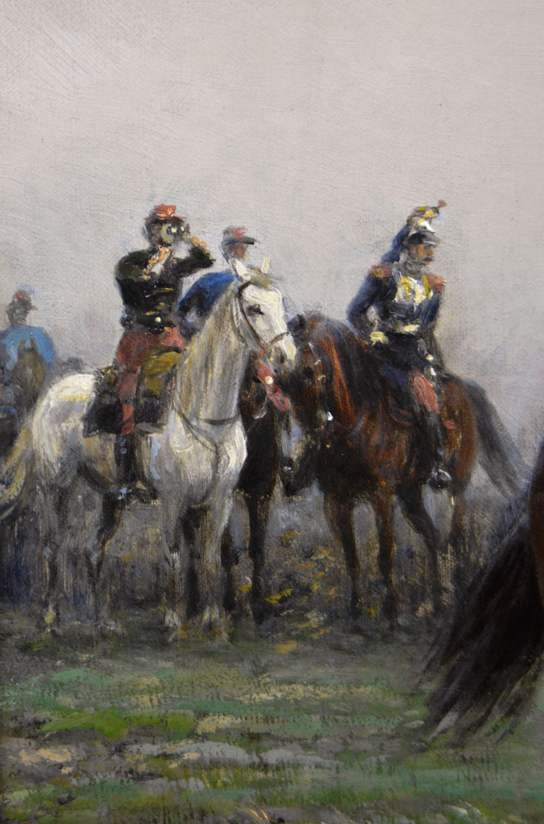 Ernest Crofts
Britannique, (1847-1911)
La fête de la recherche
Huile sur toile, signée et datée de 1889
Taille de l'image : 17,5 pouces x 13,5 pouces 
Dimensions, y compris le cadre : 27 pouces x 23 pouces

Une excellente peinture militaire