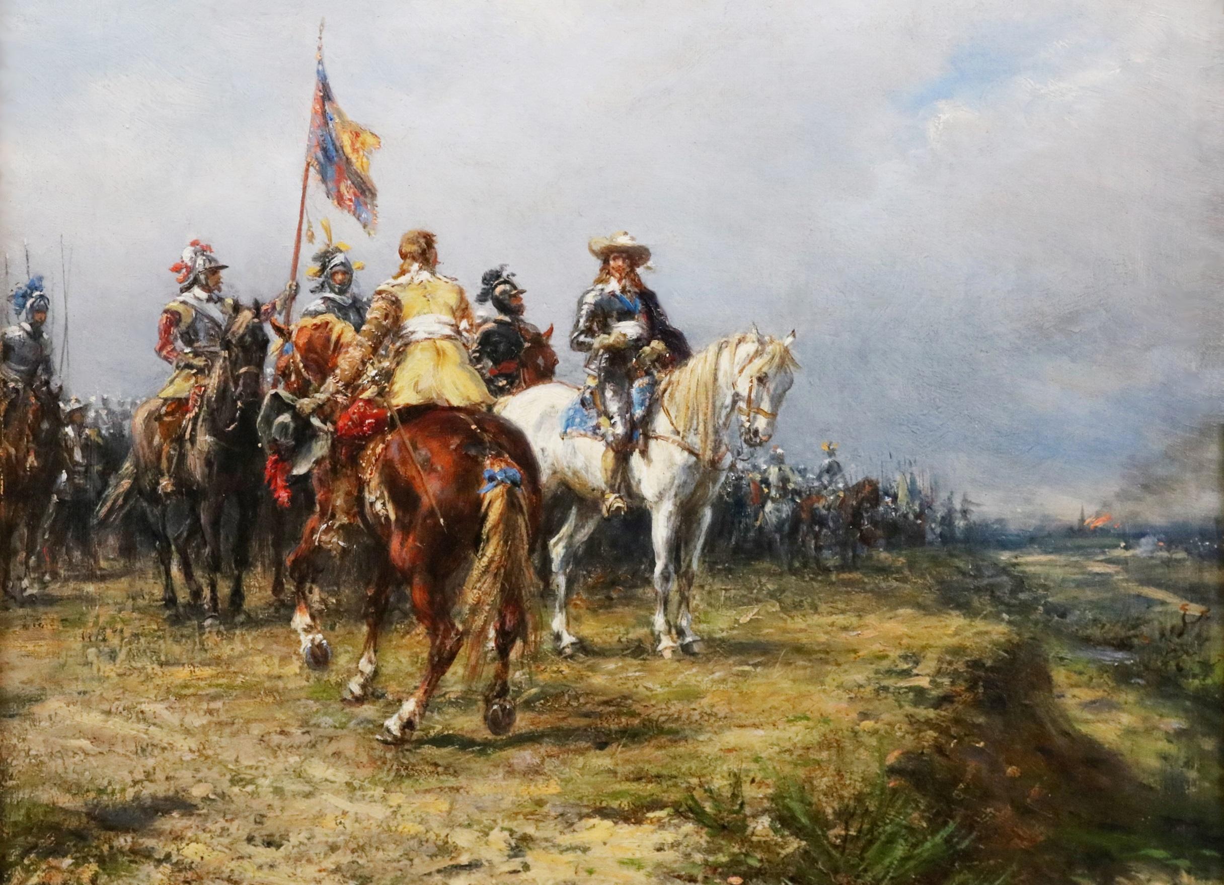 ‘Charles I at Edgehill’ by Ernest Crofts RA (1847–1911). The painting – which depicts King Charles I and his retinue at the first battle of the English Civil War in 1642 – is signed by the artist and dated 1892 in which year it was exhibited at the