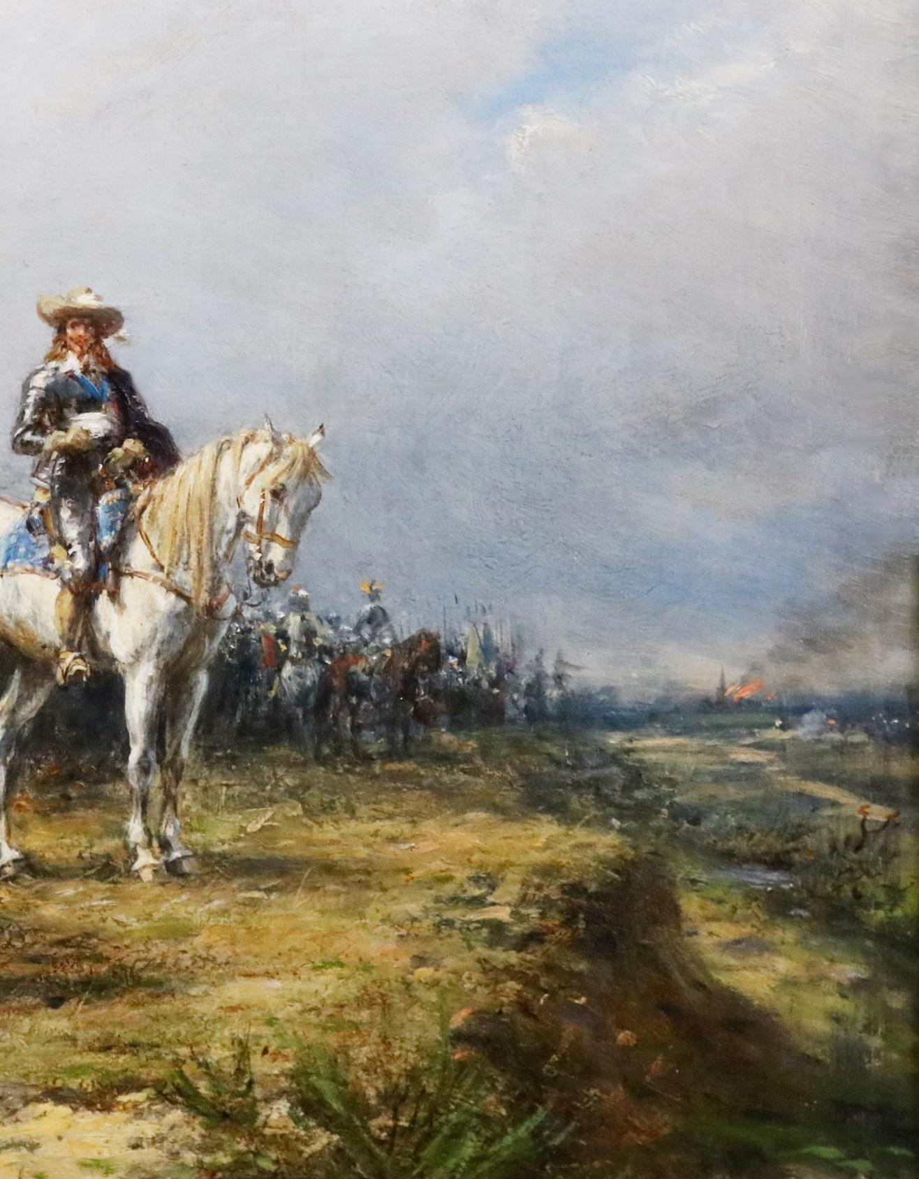 Charles I at Edgehill - 19th Century Military Oil Painting Civil War Battle 2