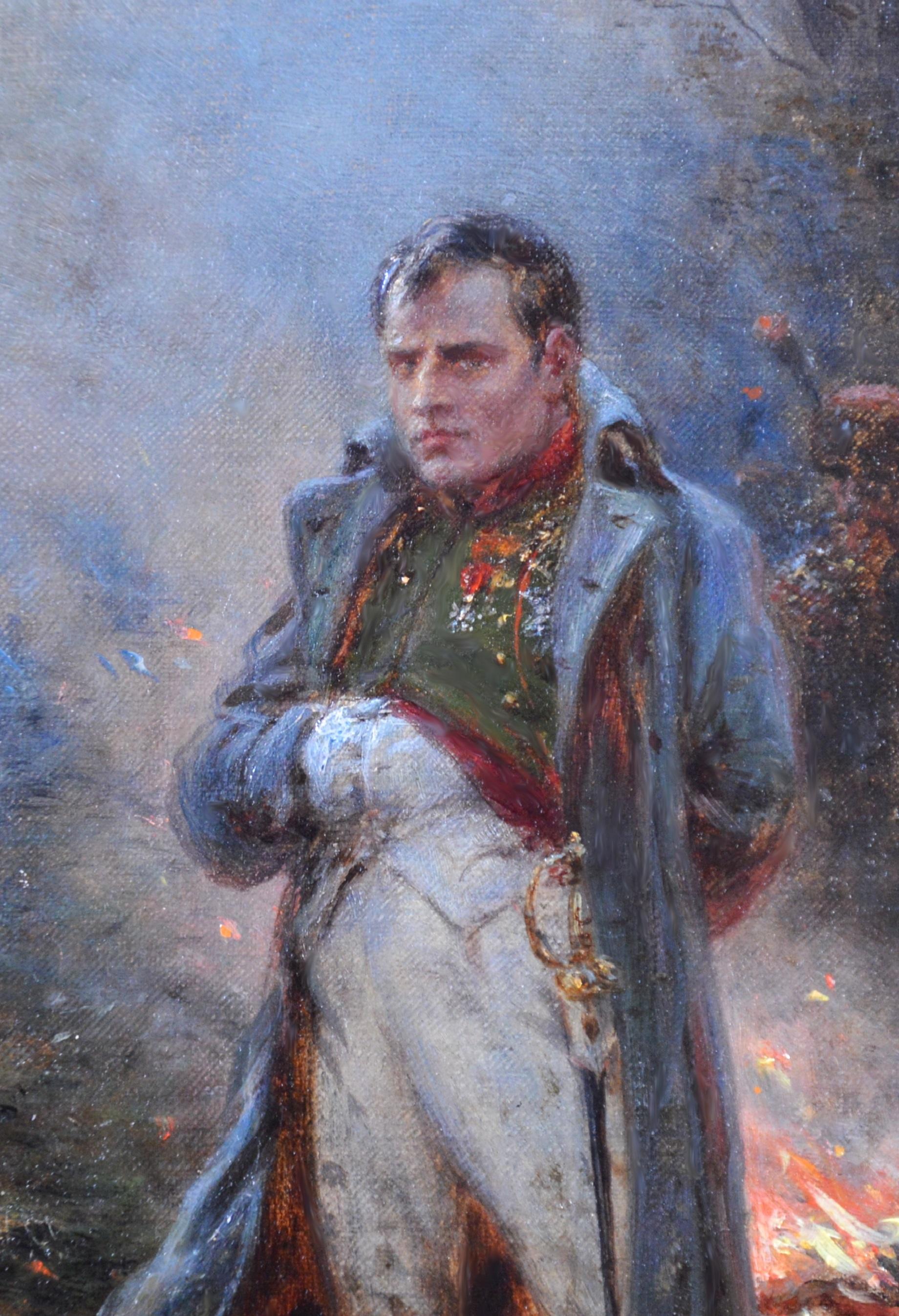 ‘Napoleon after Waterloo’ by Ernest Crofts RA (1847–1911).

The painting – which depicts the emperor in the aftermath of the battle and soldiers attempting to control his horse Marengo – is signed by the artist and dated 1896.

All our paintings are