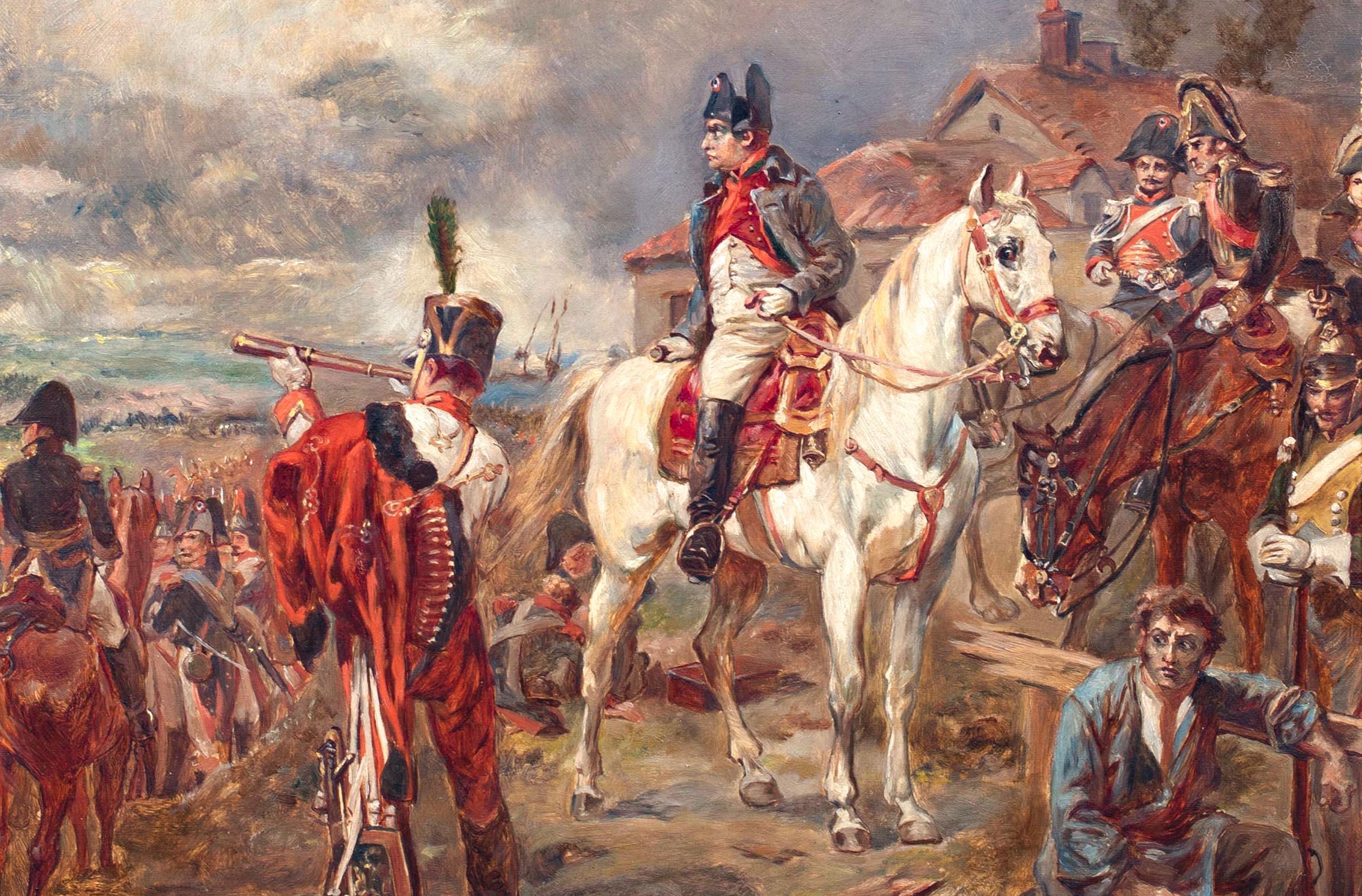 Napoleon At The Battle Of Waterloo, 19th Century

by Ernest CROFTS (1847-1911) to $130,000

Large 19th century Napoleonic Wars history painting of Napoleon at the Battle Of Waterloo, 1815, oil on canvas by Ernest Crofts. Excellent quality and