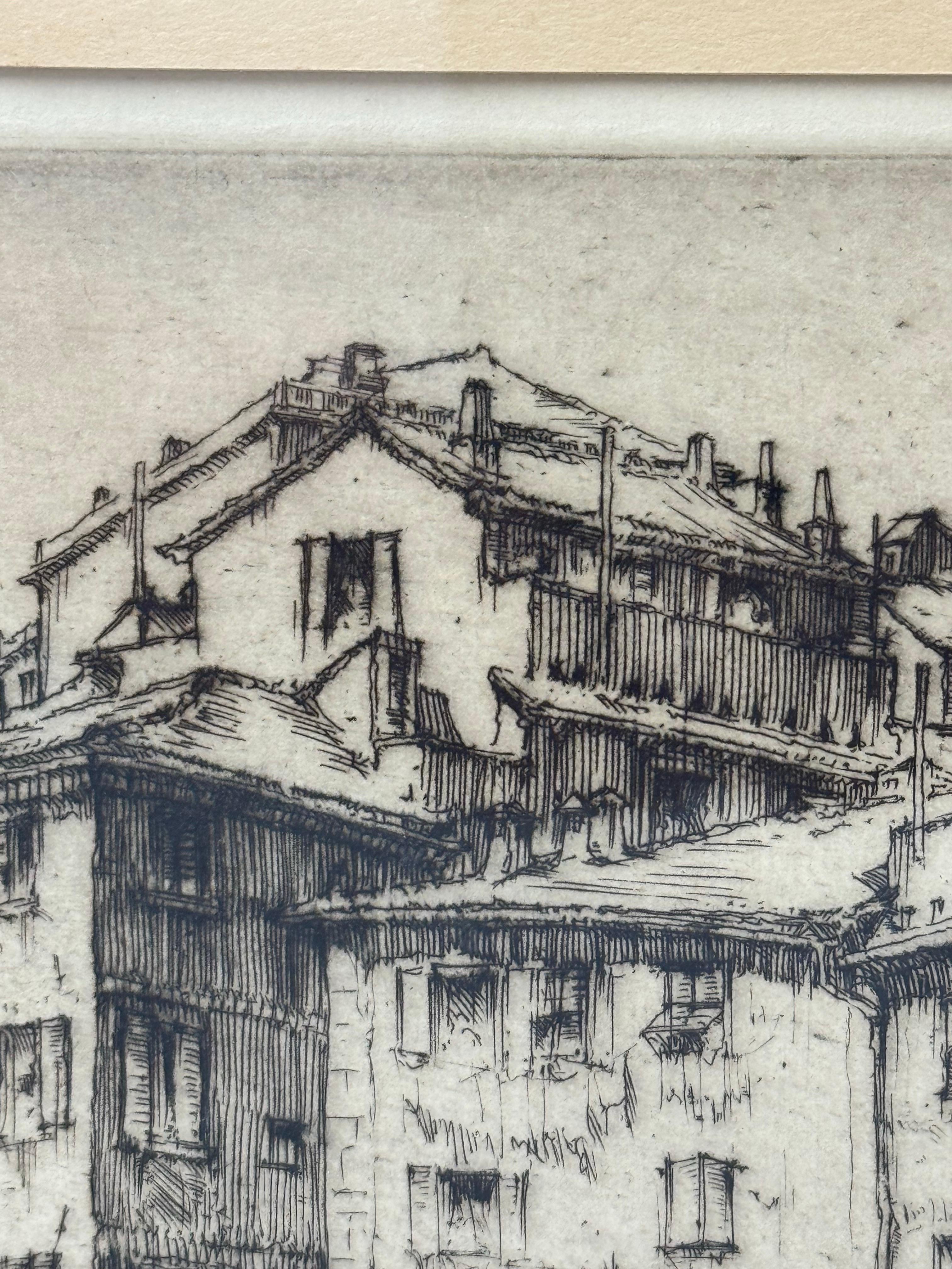 Ernest David Roth Early 20th Century Etching Titled 