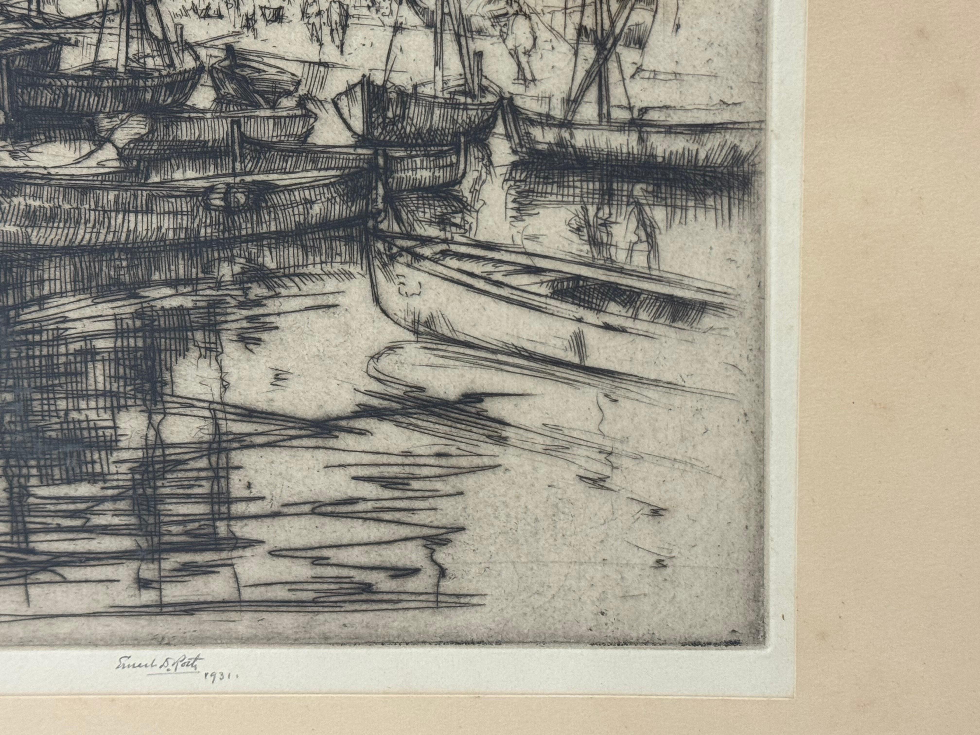 Ernest David Roth Early 20th Century Etching Titled 
