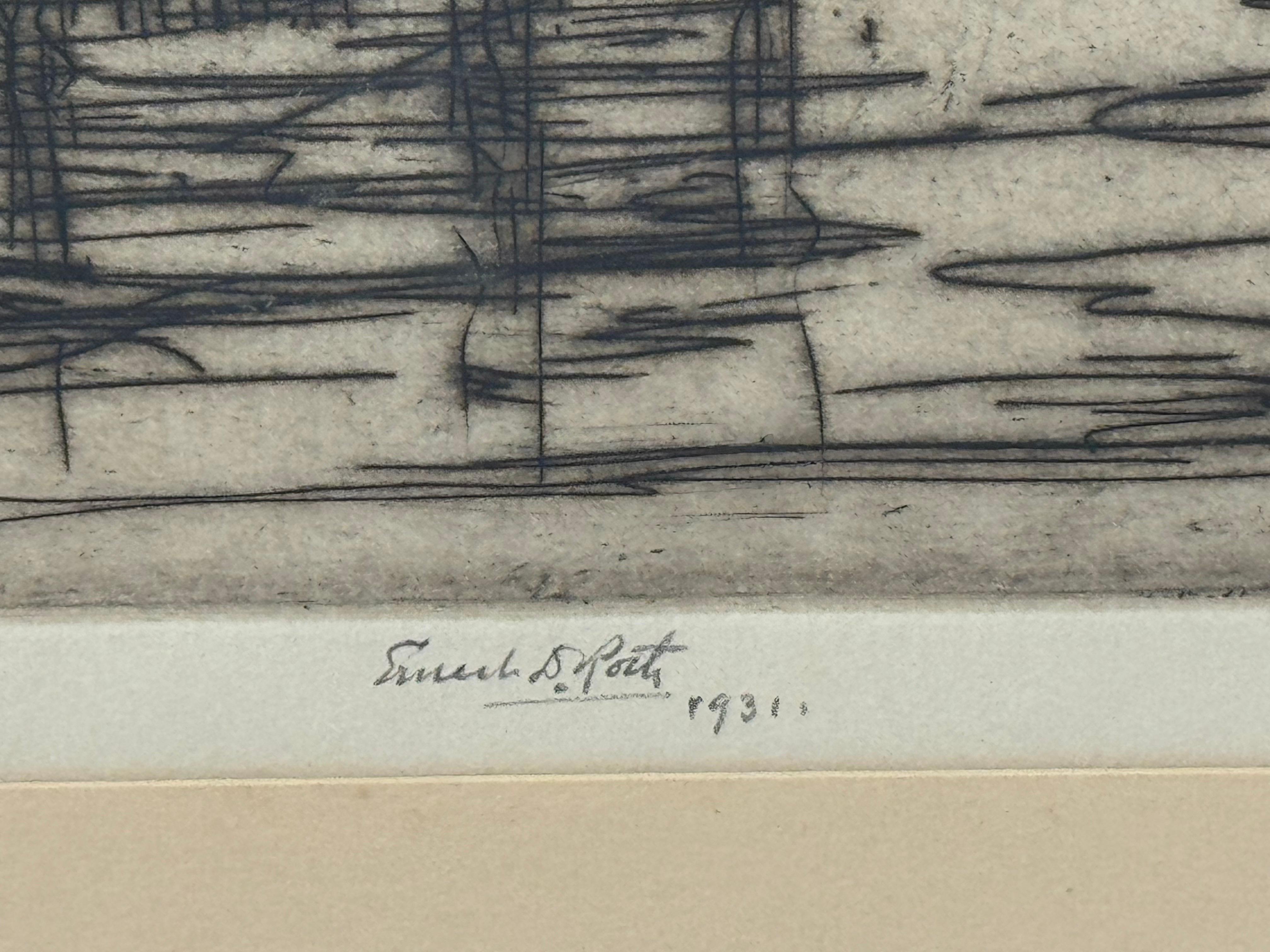 Ernest David Roth Early 20th Century Etching Titled 