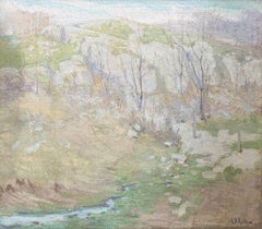 "The Ledge, Central Park, Spring" Ernest David Roth, New York City Impressionist