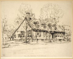 "Heimat von Mary Washington" Antikes Fredericksburg. Virginia Radierung
