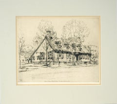 "Home of Mary Washington" Antique Fredericksburg. Virginia Etching