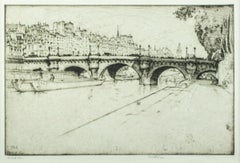 Original-Radierung „Pont Neuf Paris“:: signiert von Ernest D. Roth:: Brücke Seine