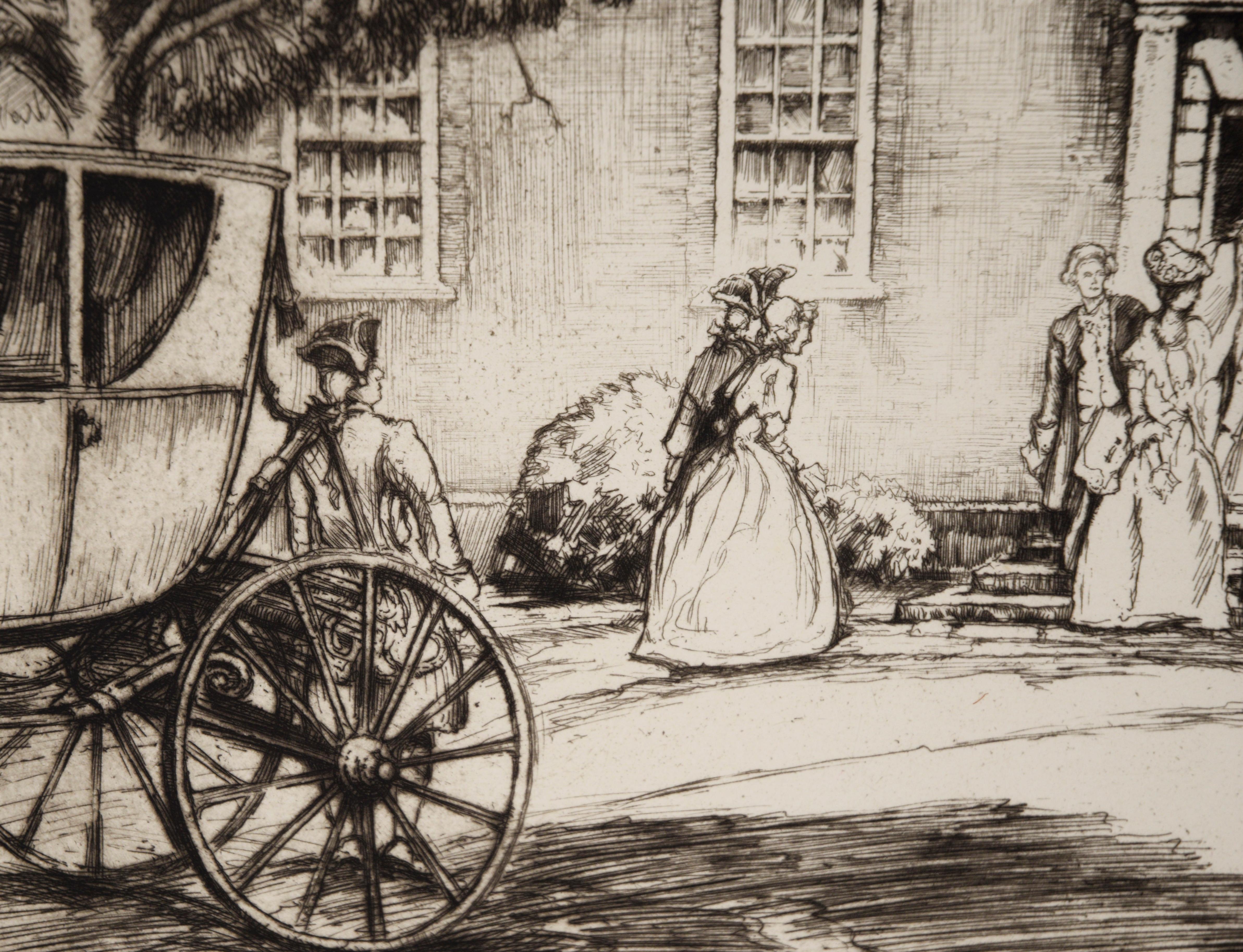 Washington en la iglesia de Pohick - 1932 Aguafuerte sobre papel - Print impresionista estadounidense de Ernest David Roth
