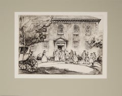 Washington en la iglesia de Pohick - 1932 Aguafuerte sobre papel