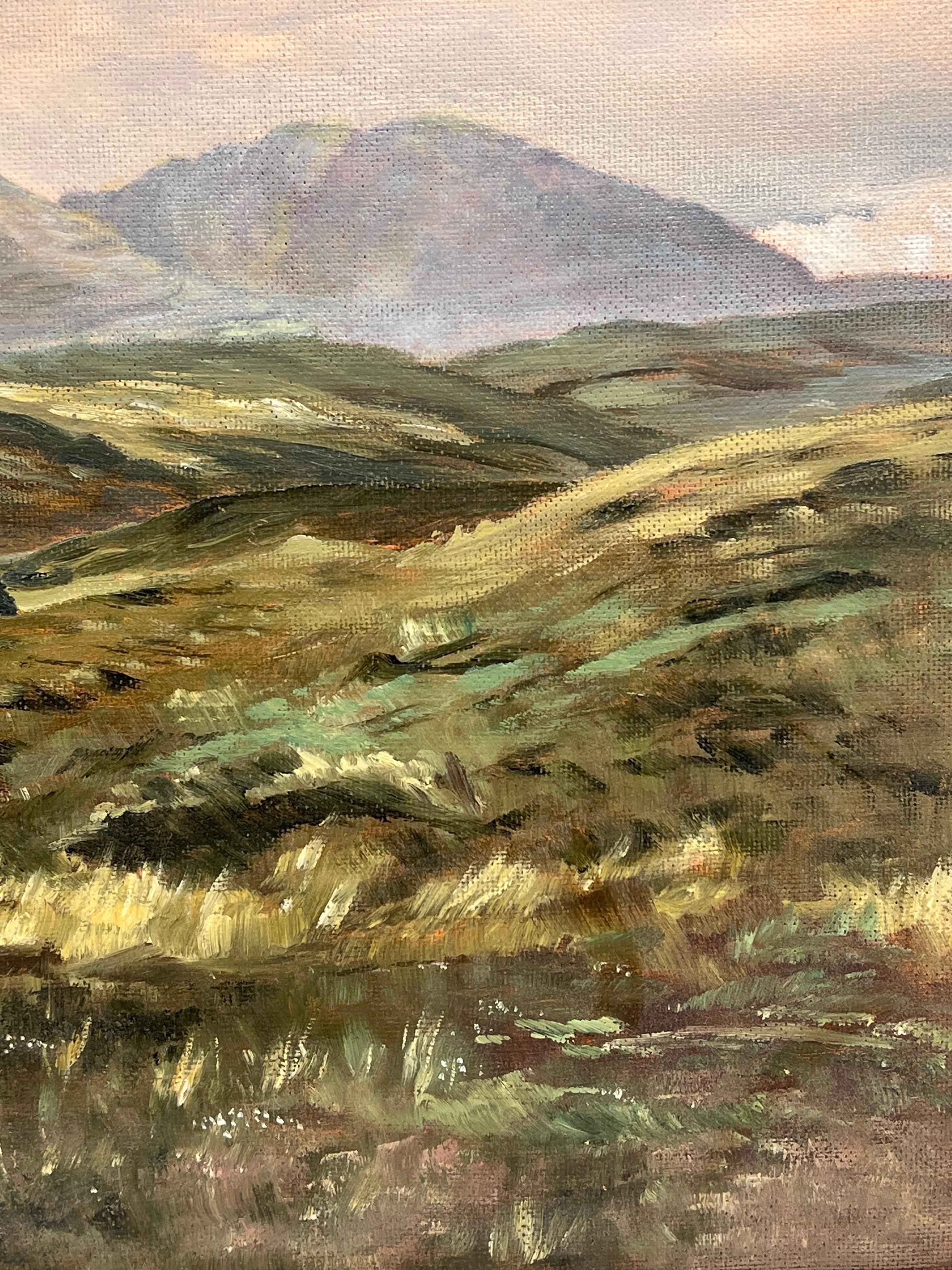 Große schottische Ölgemälde Bothy Cottage Wester Ross Windgepeitschte Landschaft (Post-Impressionismus), Painting, von Ernest Dunsmore