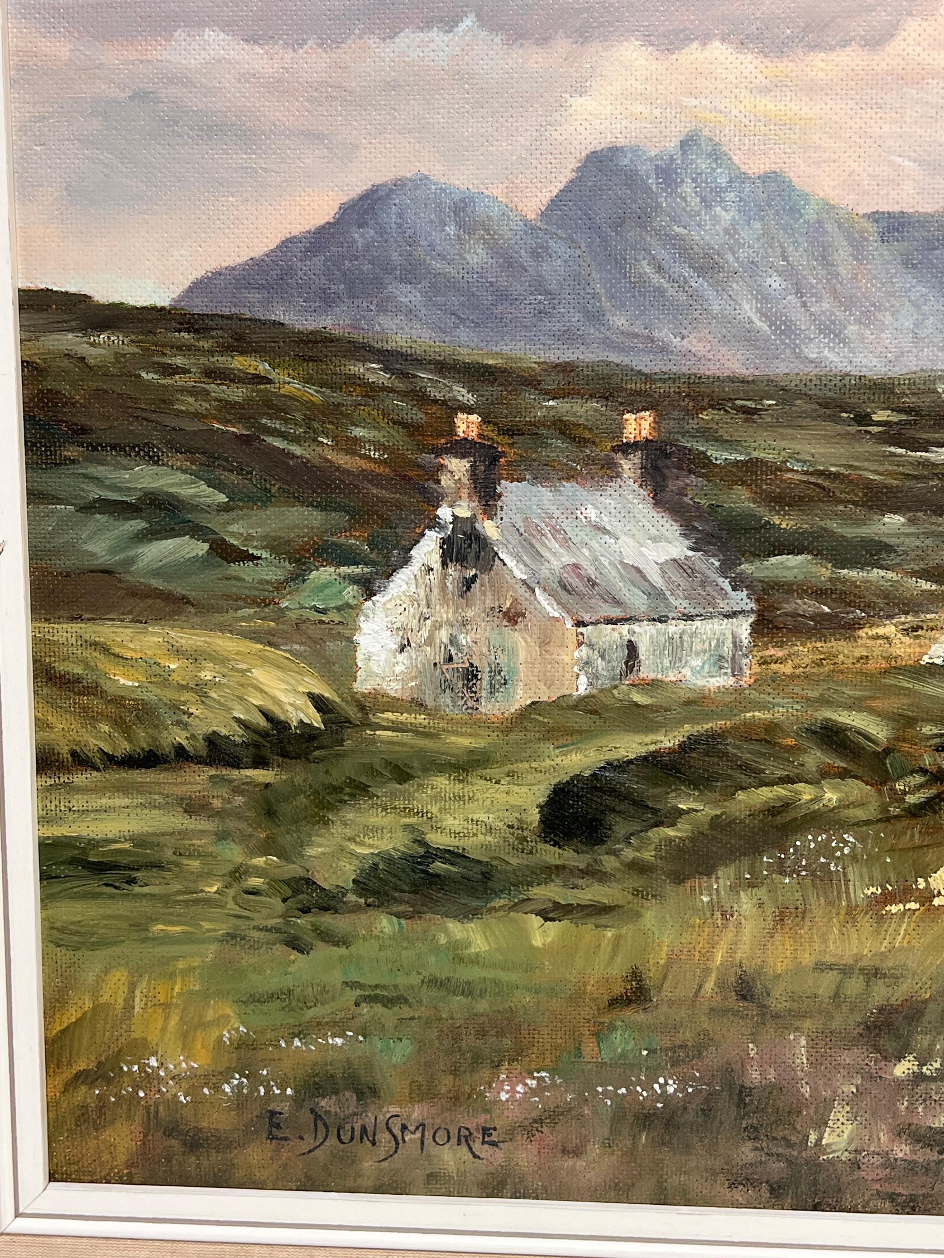 Große schottische Ölgemälde Bothy Cottage Wester Ross Windgepeitschte Landschaft im Angebot 3