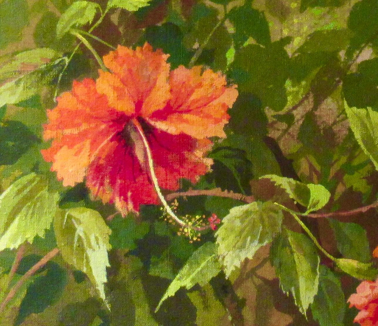 Wild Flowers - Brown Figurative Painting by Ernest Eidersdorf