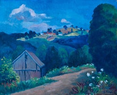 Farm Landscape Painting by Ernest Fiene circa 1950