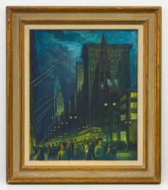 Tarde de Invierno Quinta Avenida - Nueva York de Noche - Mediados de Siglo.