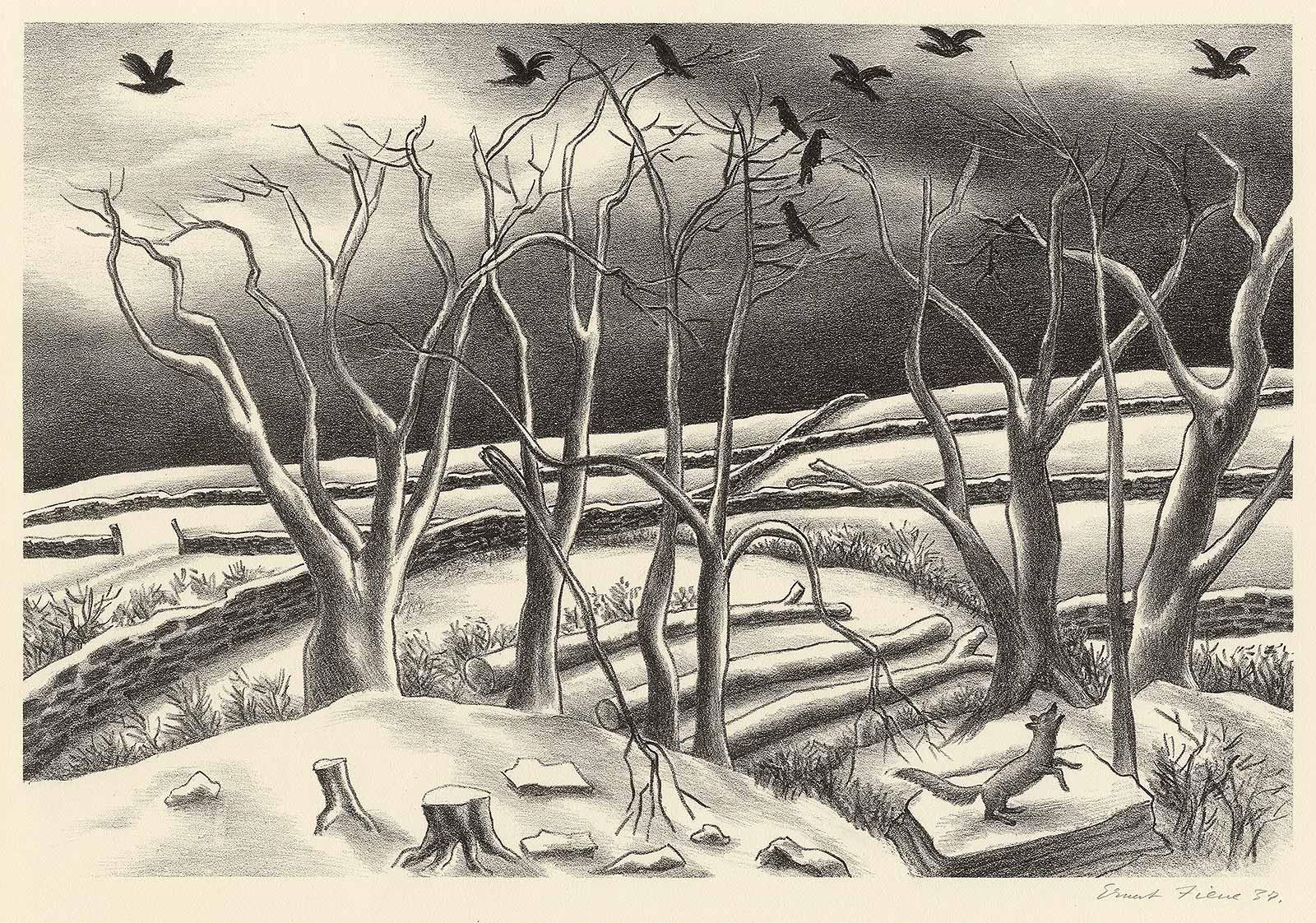 Winter Morning - American Modern Print by Ernest Fiene