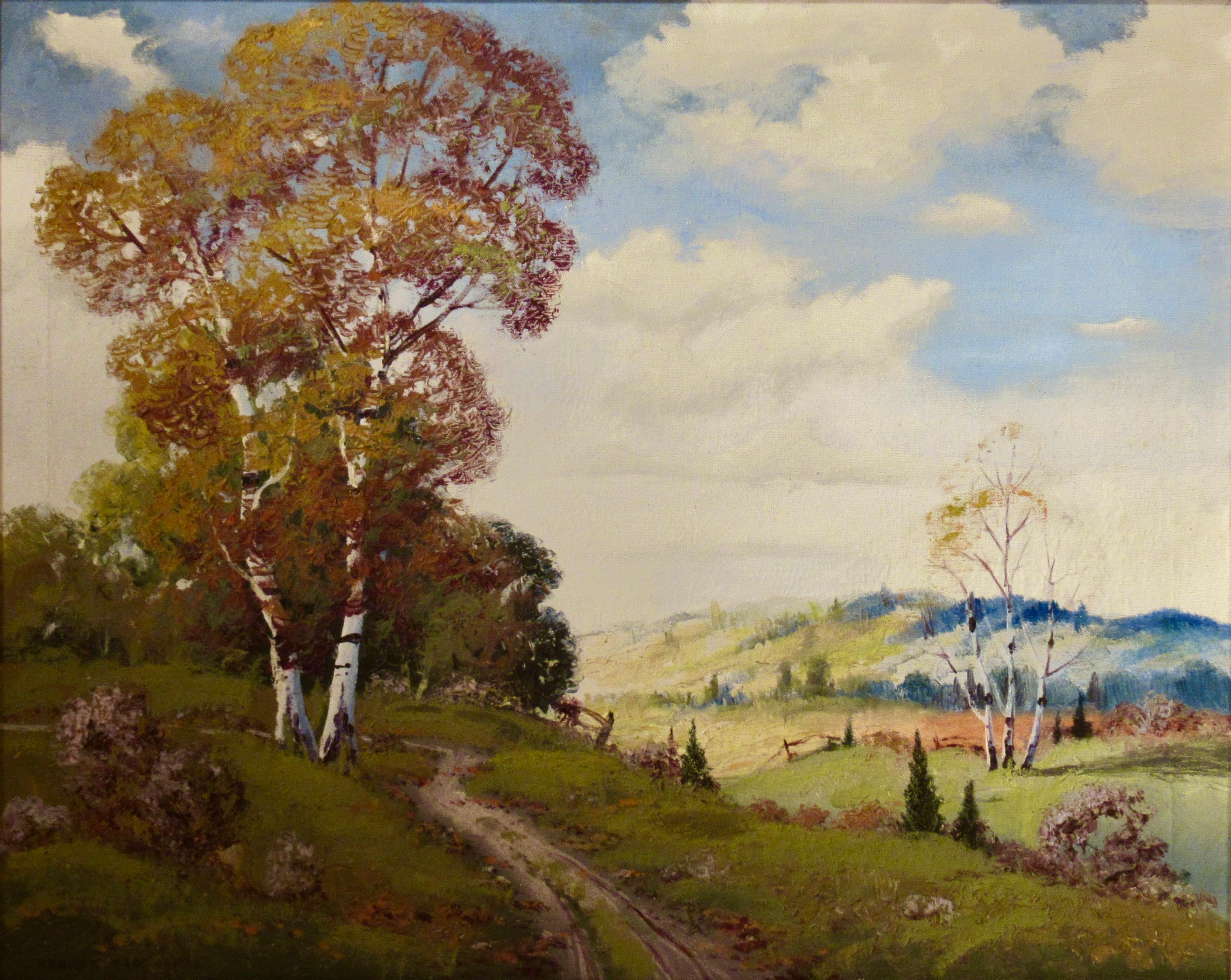 Paysage avec sentier - Painting de Ernest Fredericks