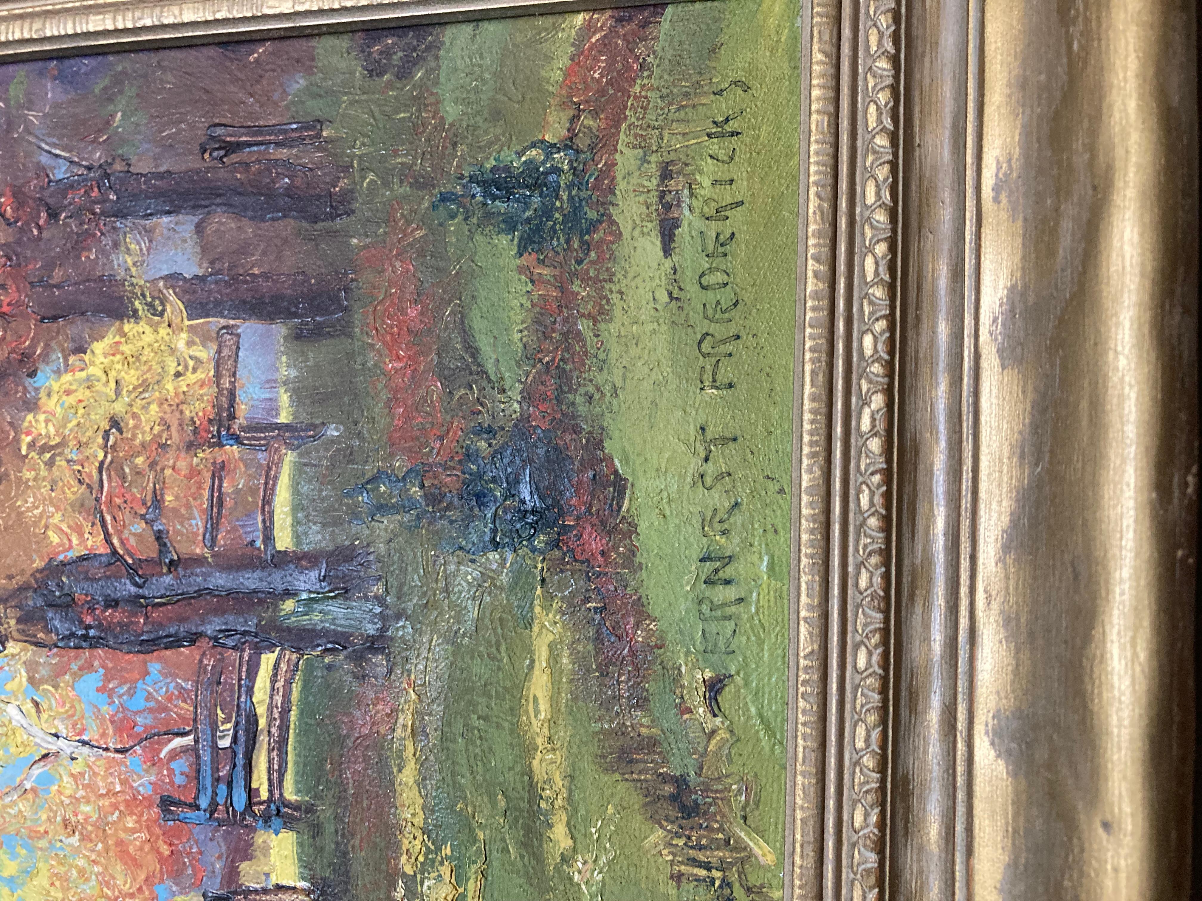Atemberaubende Malerei auf Leinwand von Ernest Frederick's misst 24x21. In gutem Zustand 