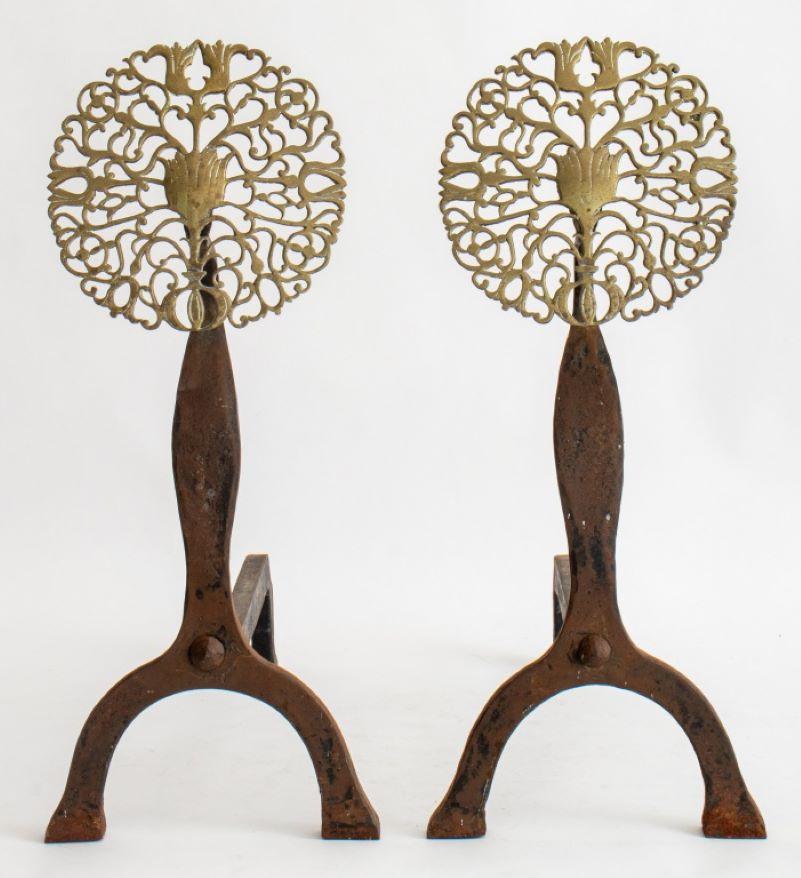 20th Century Ernest Gimson Attr. Andirons, ca. 1900