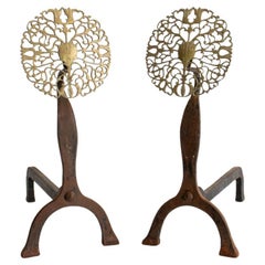 Ernest Gimson Attr. Andirons, ca. 1900