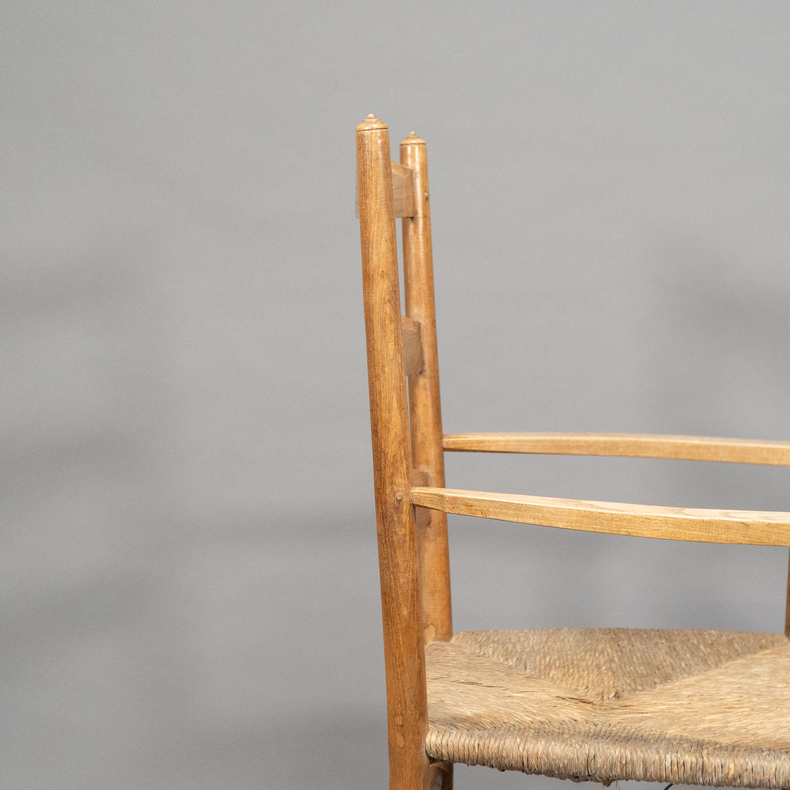 Ernest Gimson by Edward Gardiner. Arts & Crafts ash ladder back Bedales armchair 3