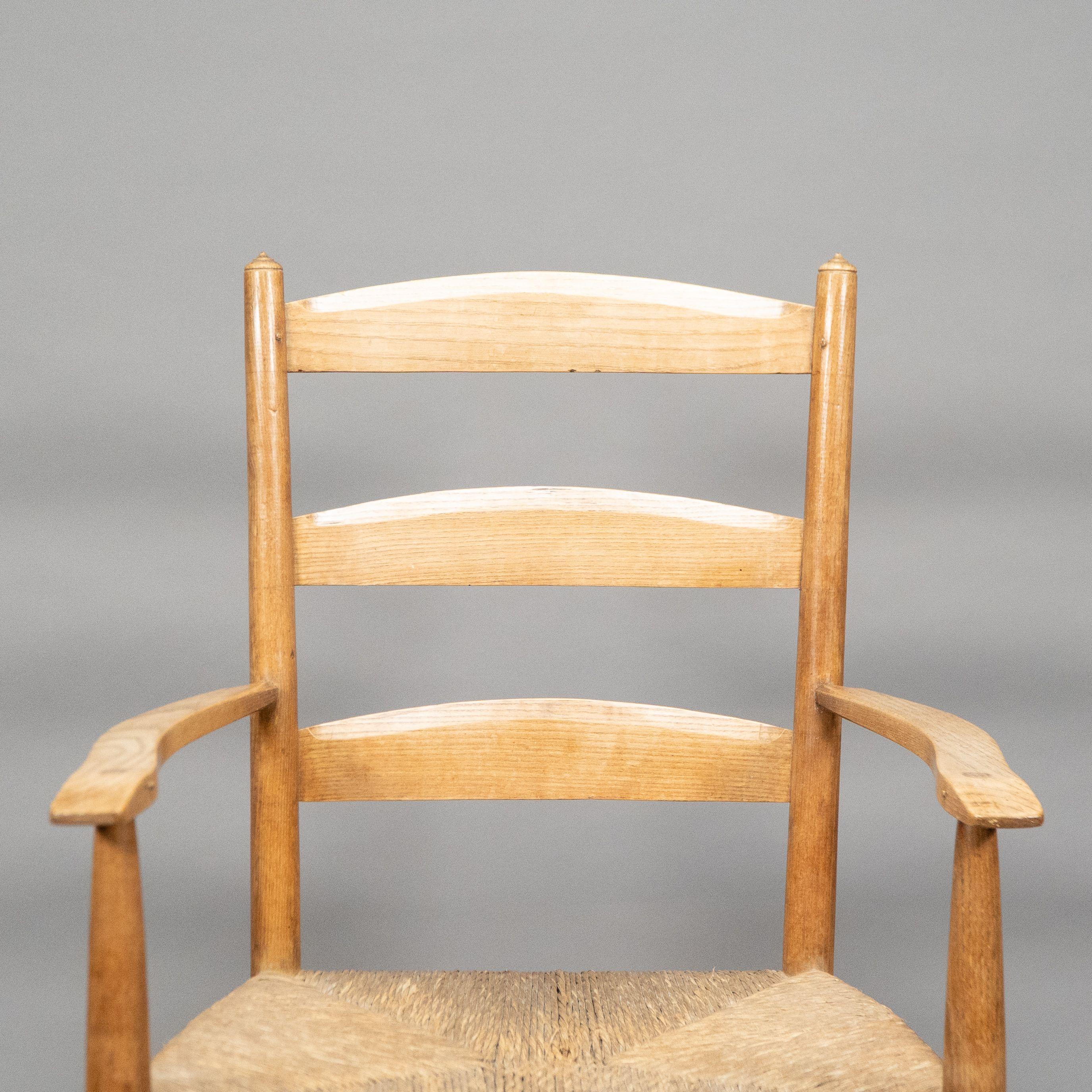 Ernest Gimson by Edward Gardiner. Arts & Crafts ash ladder back Bedales armchair 4