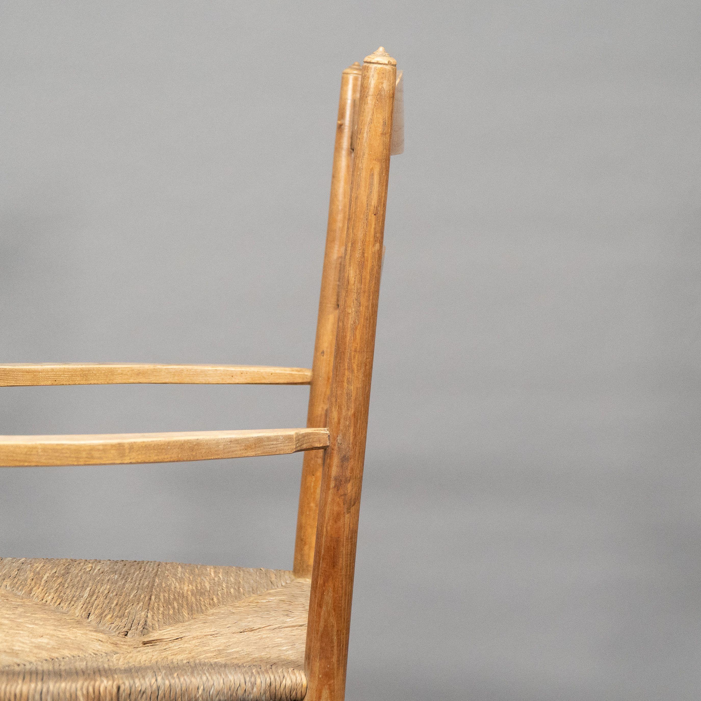 Ernest Gimson by Edward Gardiner. Arts & Crafts ash ladder back Bedales armchair 9