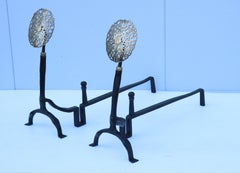 Ernest Gimson Style Large 1900's Andirons