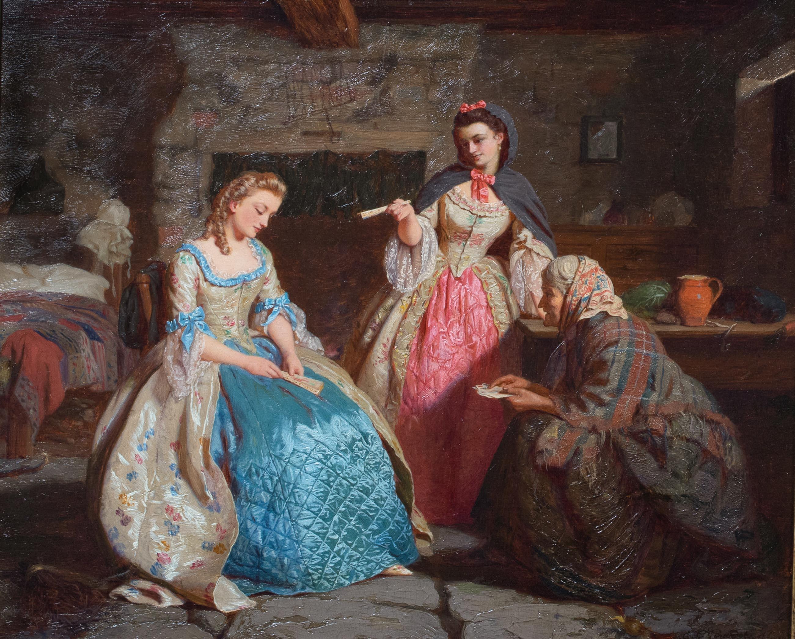 A Visit To The Fortune Teller, 19. Jahrhundert (Schwarz), Portrait Painting, von Ernest Gustave Girardot