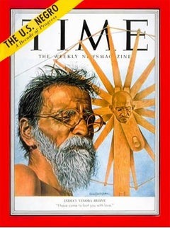 Vinoba Bhave, Time Magazine Cover Original Artwork Mahatma Gandhi Disciple