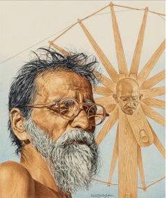 Vinoba Bhave, Time Magazine Cover Original Artwork Mahatma Gandhi Disciple