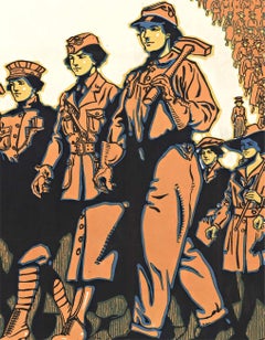 Original For Every Fighter A Woman Worker, Y.W.C.A. vintage poster  WW1