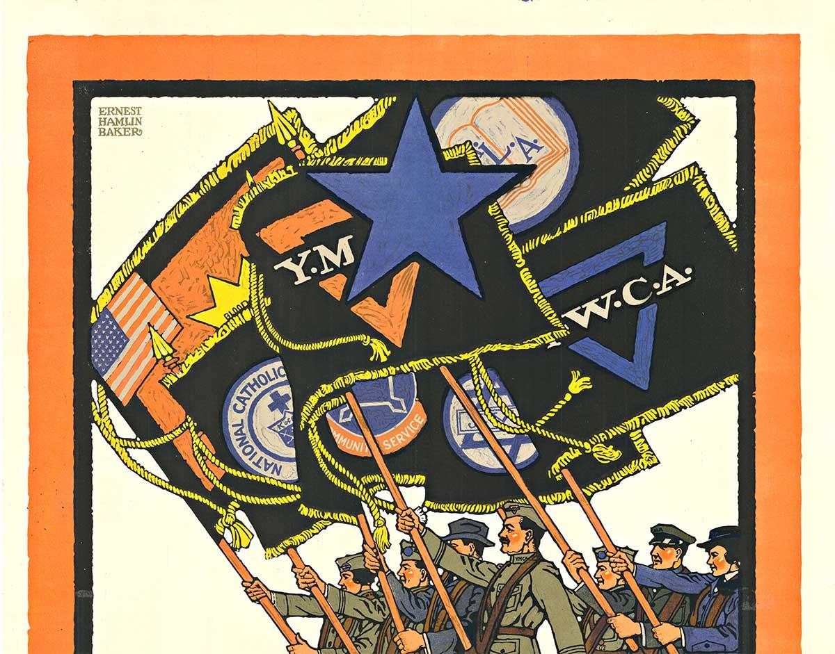 Cartel antiguo original de la Primera Guerra Mundial 