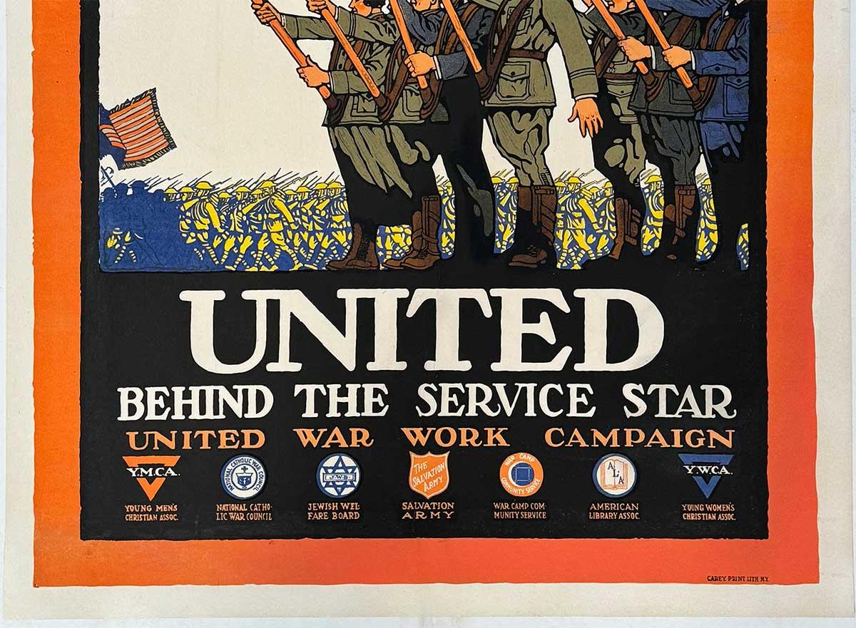 Cartel antiguo original de la Primera Guerra Mundial 