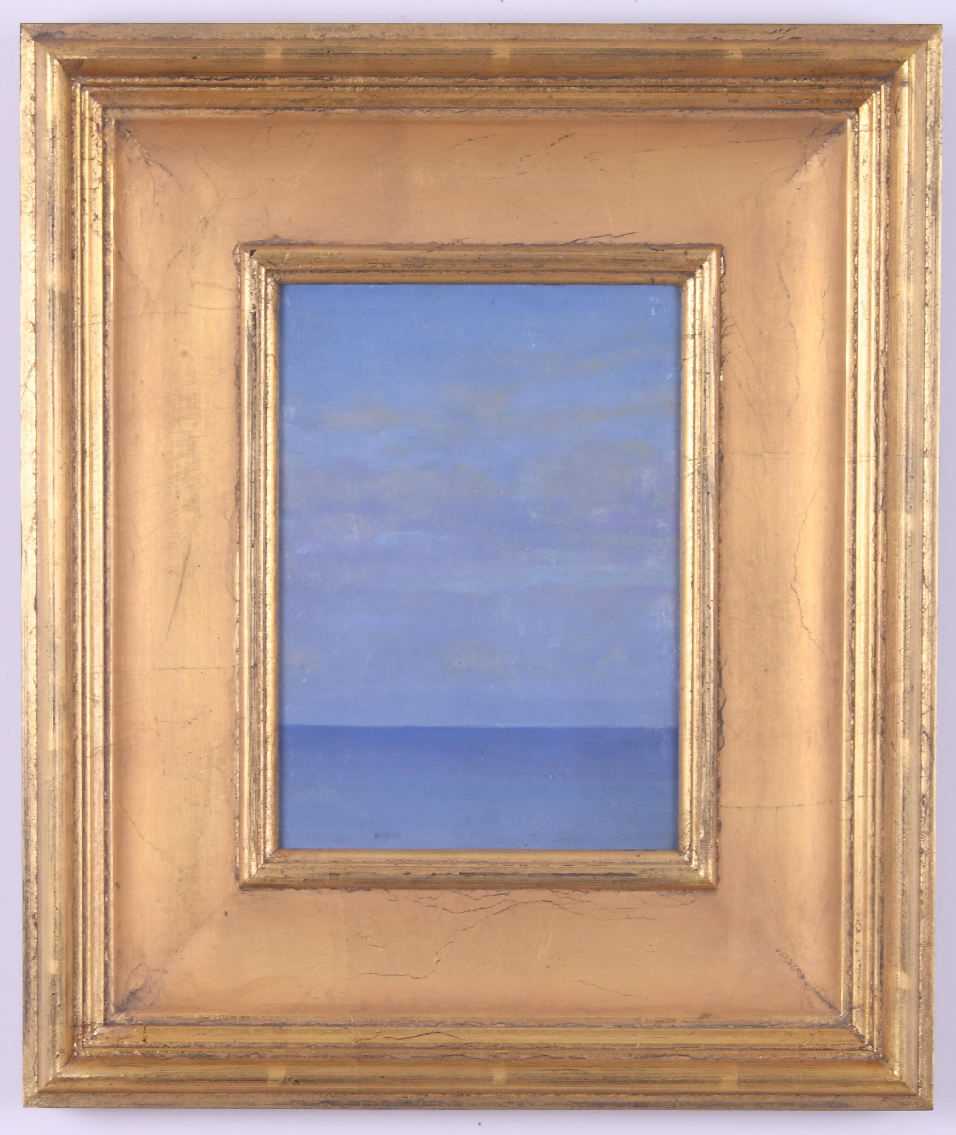 The Calm Sea
Oil on mahogany panel, 8 7/16 x 6 1/2 inches
Signed lower left (see photo)
This work was inspired by Haskell's frined, teacher and mentor, James Abbott McNeill Whistler, of whom Haskell did a famous print. (see photos)
Condition: