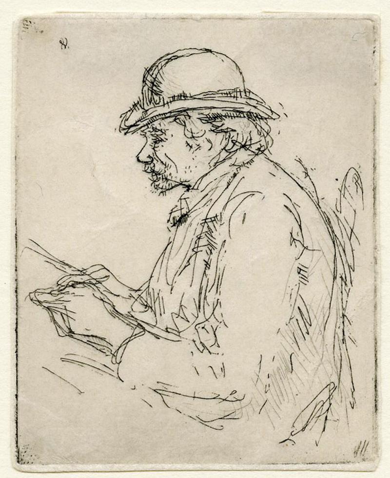 Group of Four original etchings from the French Set - Beige Figurative Print by Ernest Haskell