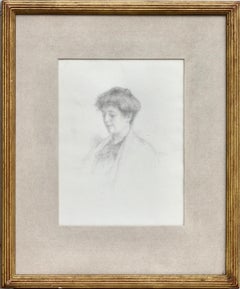 Ernest Haskell Porträt einer Frau, 3/4 Ansicht, Bleistift auf Papier