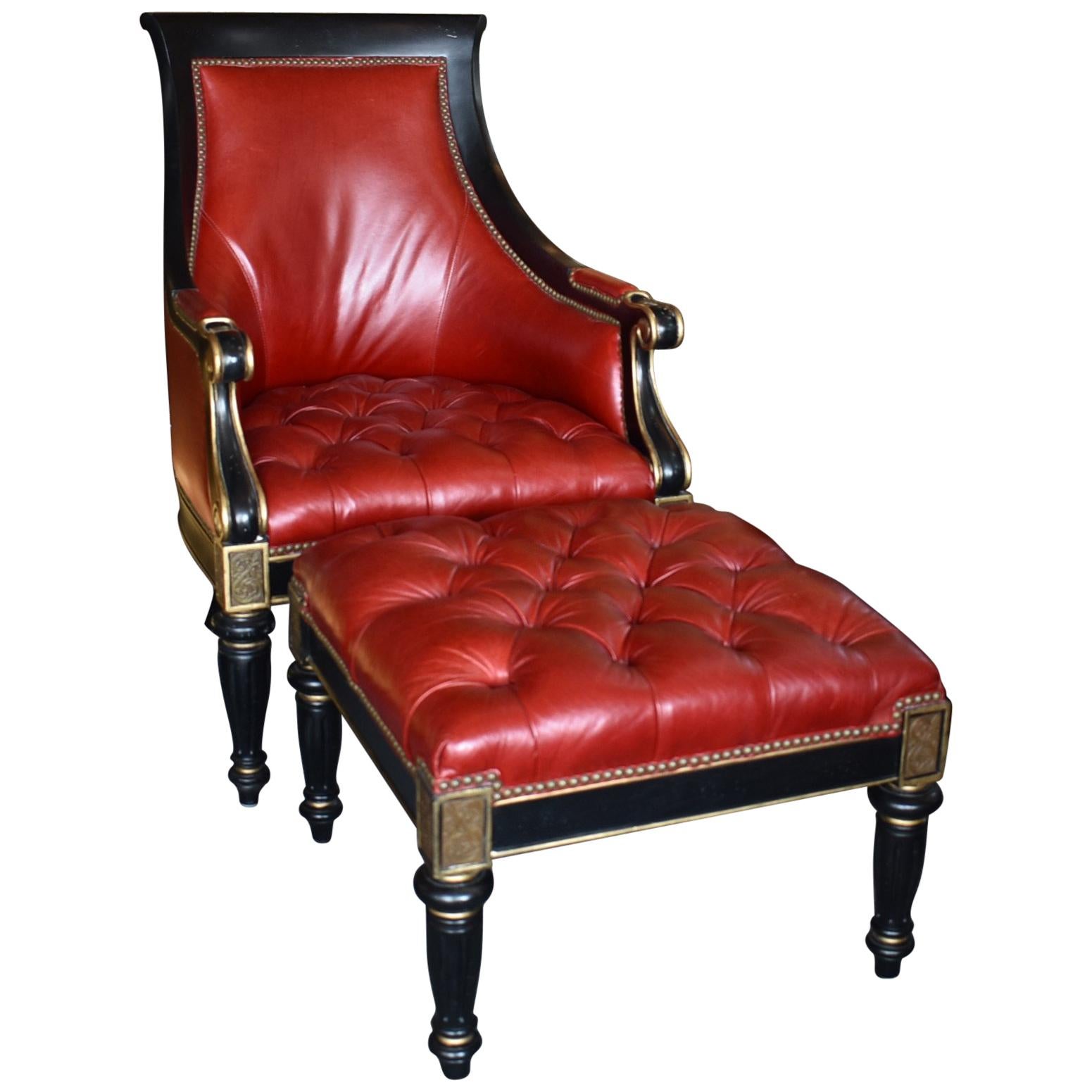 Ernest Hemingway Anson Leather Chair by Thomasville Furniture