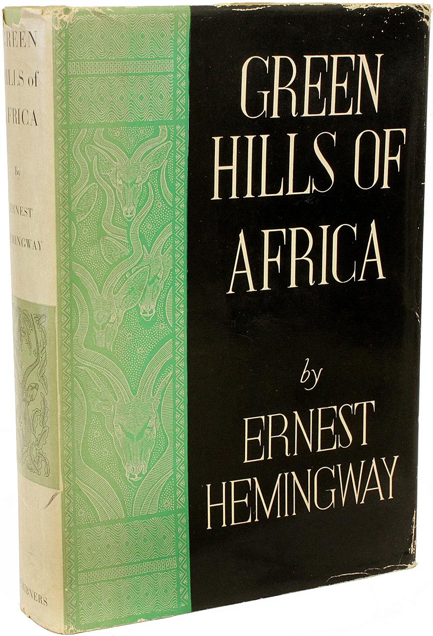 AUTHOR: HEMINGWAY, Ernest. 

TITLE: Green Hills Of Africa.

PUBLISHER: NY: Charles Scribner's Sons, 1935.

DESCRIPTION: FIRST EDITION PRESENTION COPY. 1 vol., 8-3/8