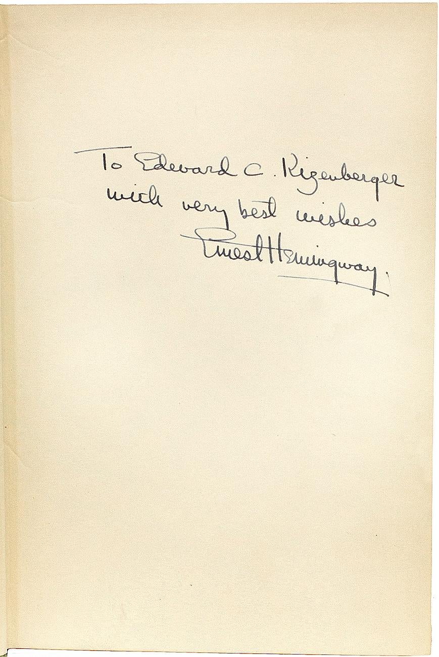 Mid-20th Century Ernest HEMINGWAY. Green Hills Of Africa. 1935 - FIRST EDITION - PRESENTION COPY For Sale