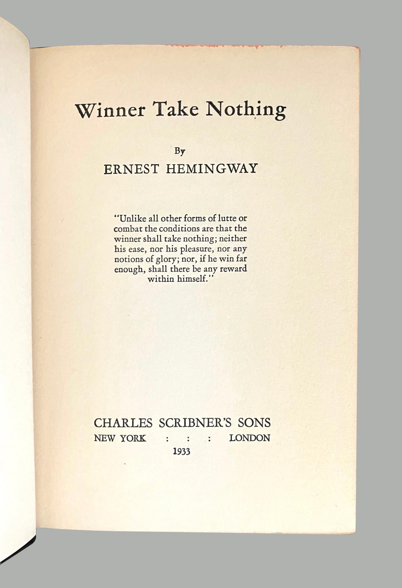 Américain Les trois premiers romans d'Ernest Hemingway ; premières éditions en vente