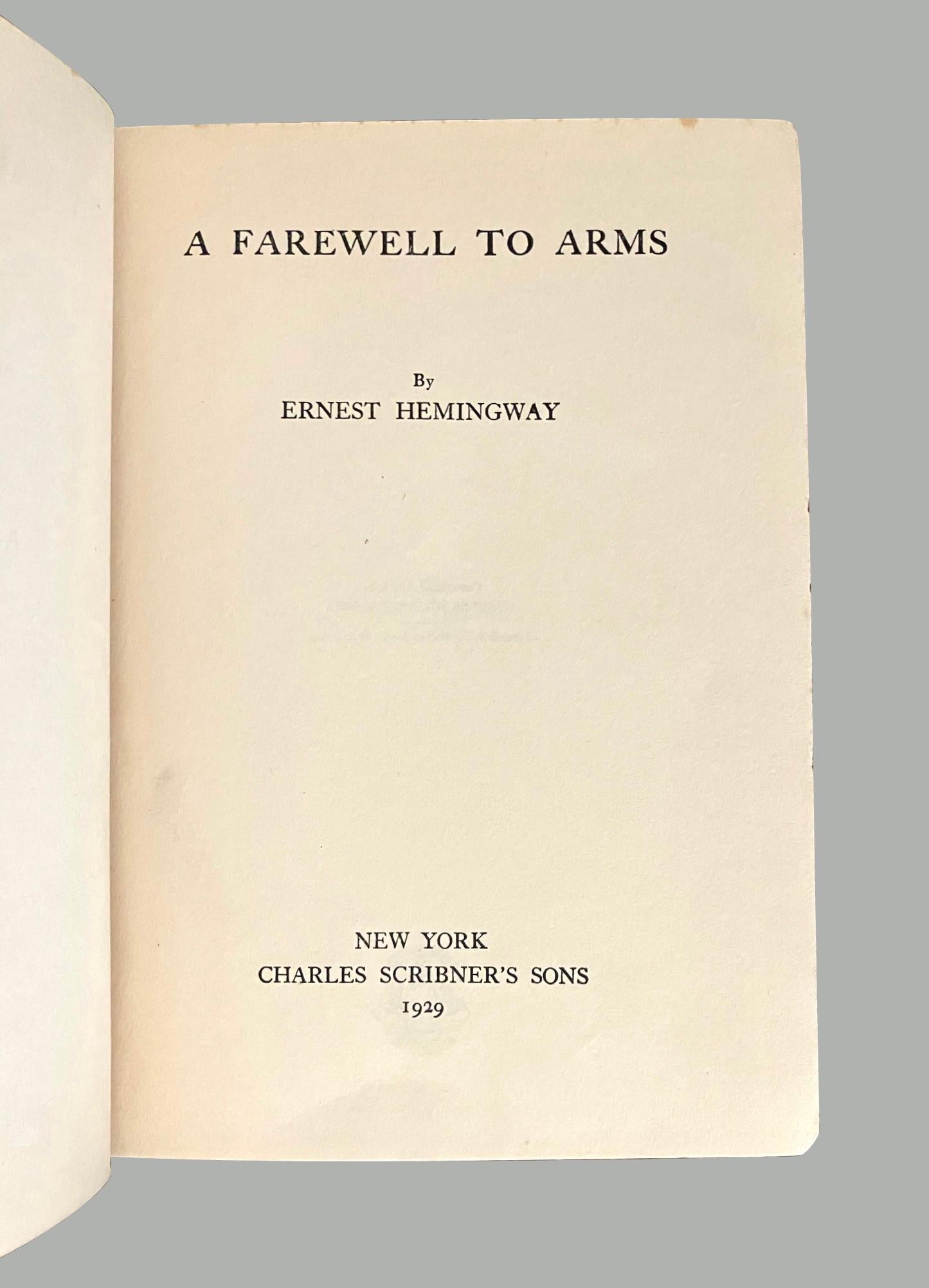 Milieu du XXe siècle Les trois premiers romans d'Ernest Hemingway ; premières éditions en vente