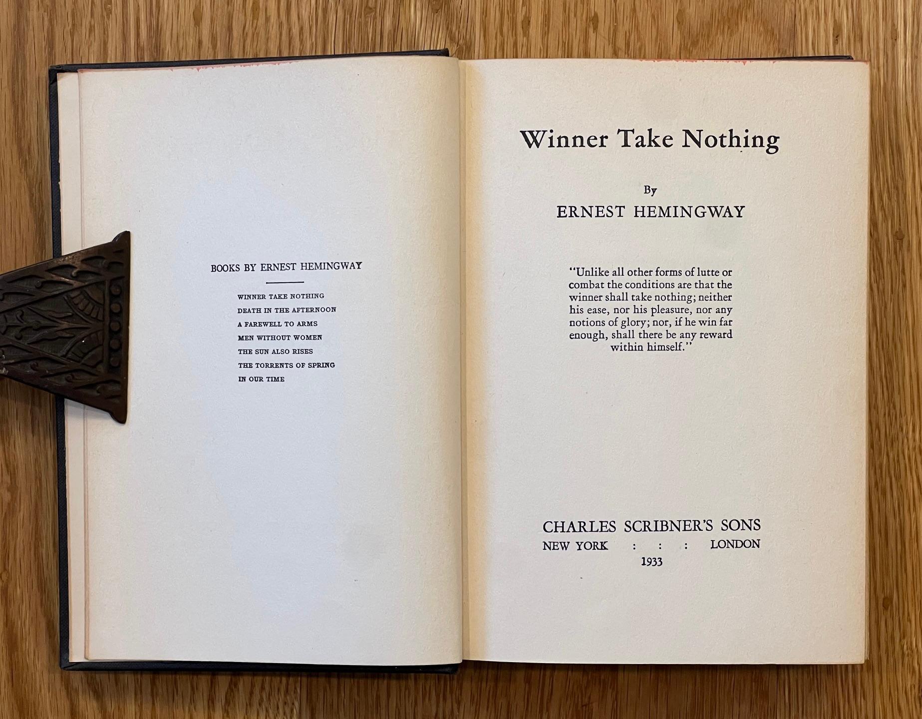 Ernest Hemingway's Three Earliest Novels: First Editions Published by Scribner's For Sale 2