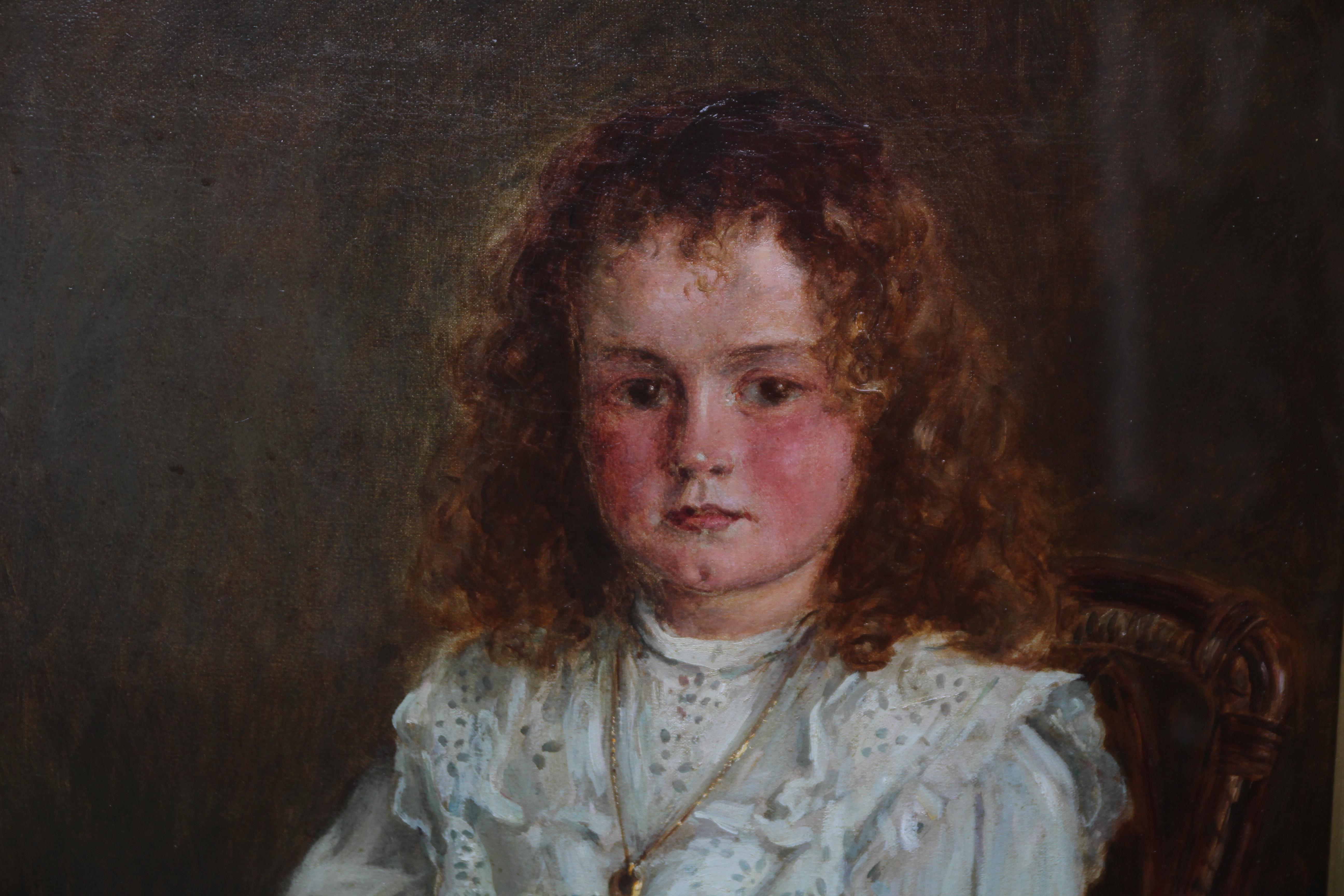 Portrait of a Young Welsh Girl - Enid Richards - British Edwardian Staithes art For Sale 1