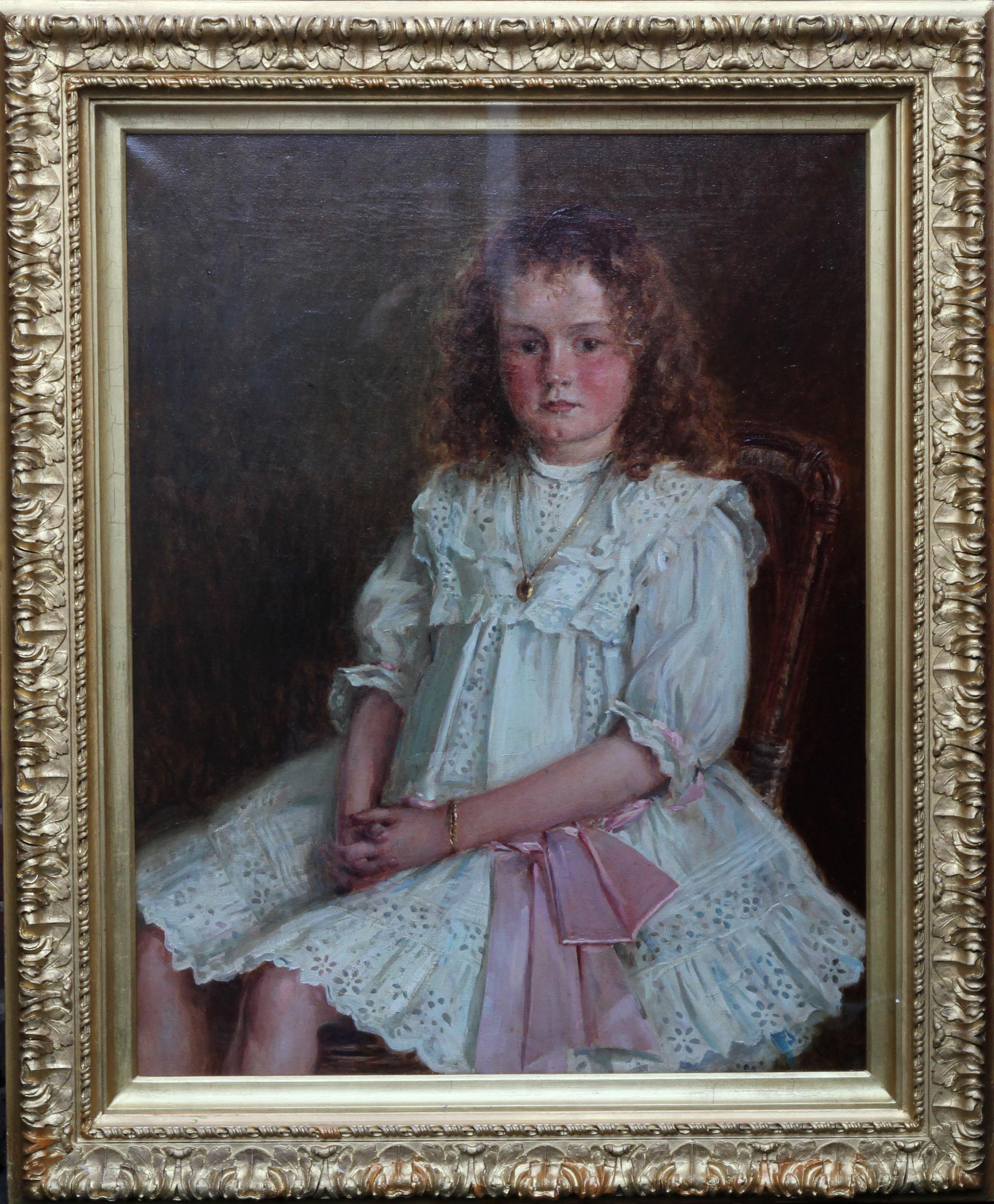 Portrait d'une jeune fille galloise - Enid Richards - Art édouardien britannique de Staithes