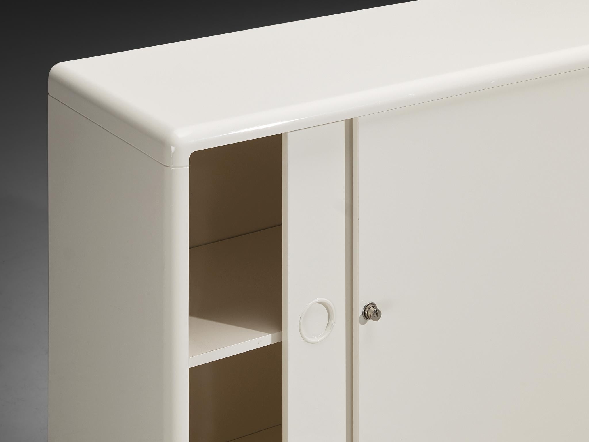 Ernest Igl for Wilhelm Werndl Cabinet in Off-White Polyurethane In Good Condition For Sale In Waalwijk, NL