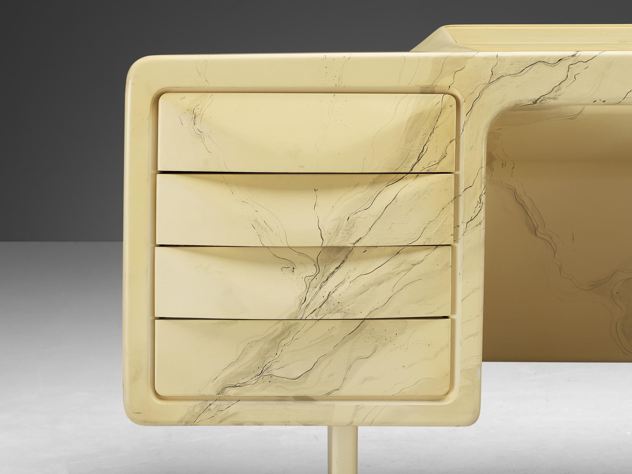 Ernest Igl für Wilhelm Werndl Schreibtisch aus Fiberglas in Marmoroptik im Angebot 4