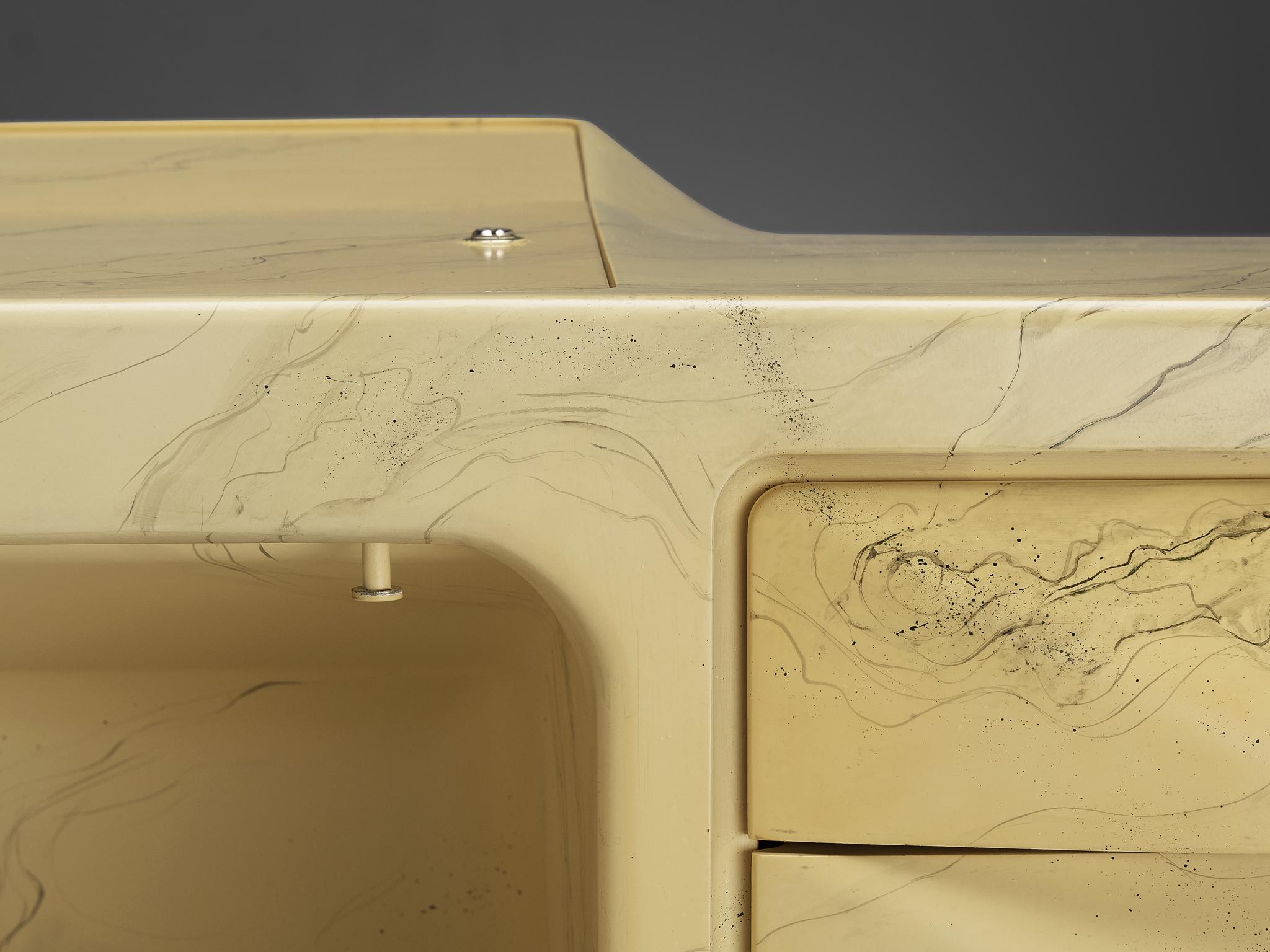 Ernest Igl für Wilhelm Werndl Schreibtisch aus Fiberglas in Marmoroptik im Angebot 6